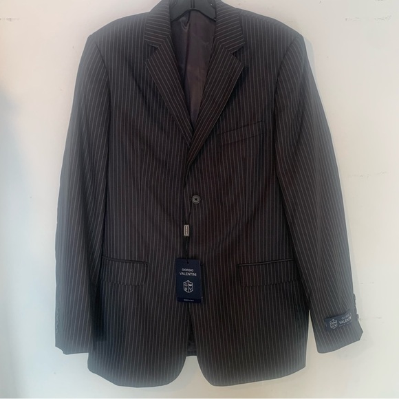New With Tags Georgio Valentini Pinstripe 100% Wool Suit Size 22 Boys Small mens - Picture 4 of 10